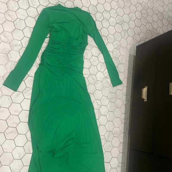A.L.C. Adeline Ruched Jersey Dress long sleeve - Sz Small NWT - Green - Picture 9 of 10